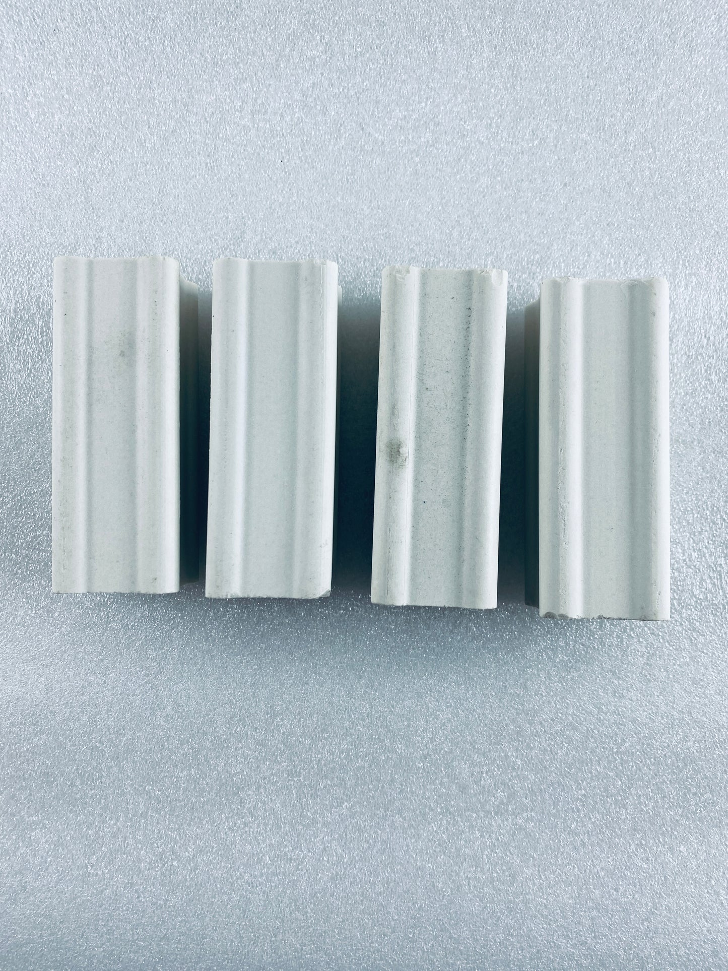Lot Of 4 - Kiln Approx. 4" Tall x 1 1/2" Wide Squared End Posts