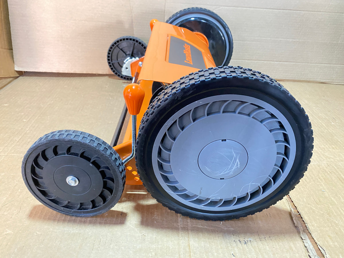 Like New LawnMaster 18" 5-Blade Manual Push Reel Lawn Mower, Orange/Black