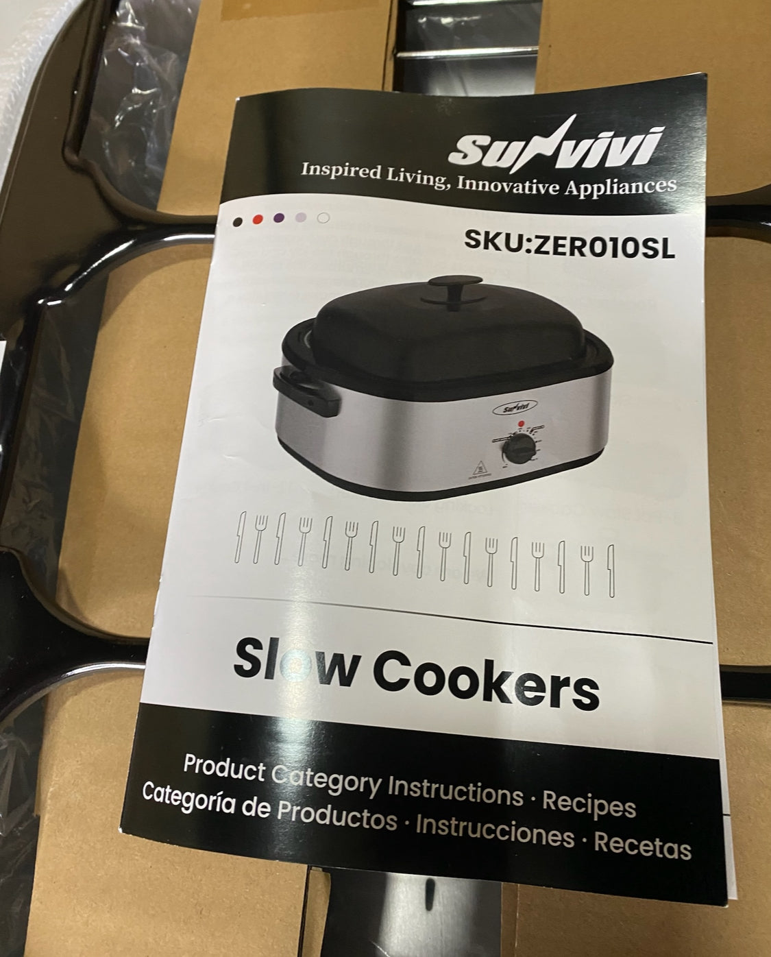 New Open Box Sunvivi 20QT Electric Roaster Oven W/ Removable 3-Bin Buffet Server