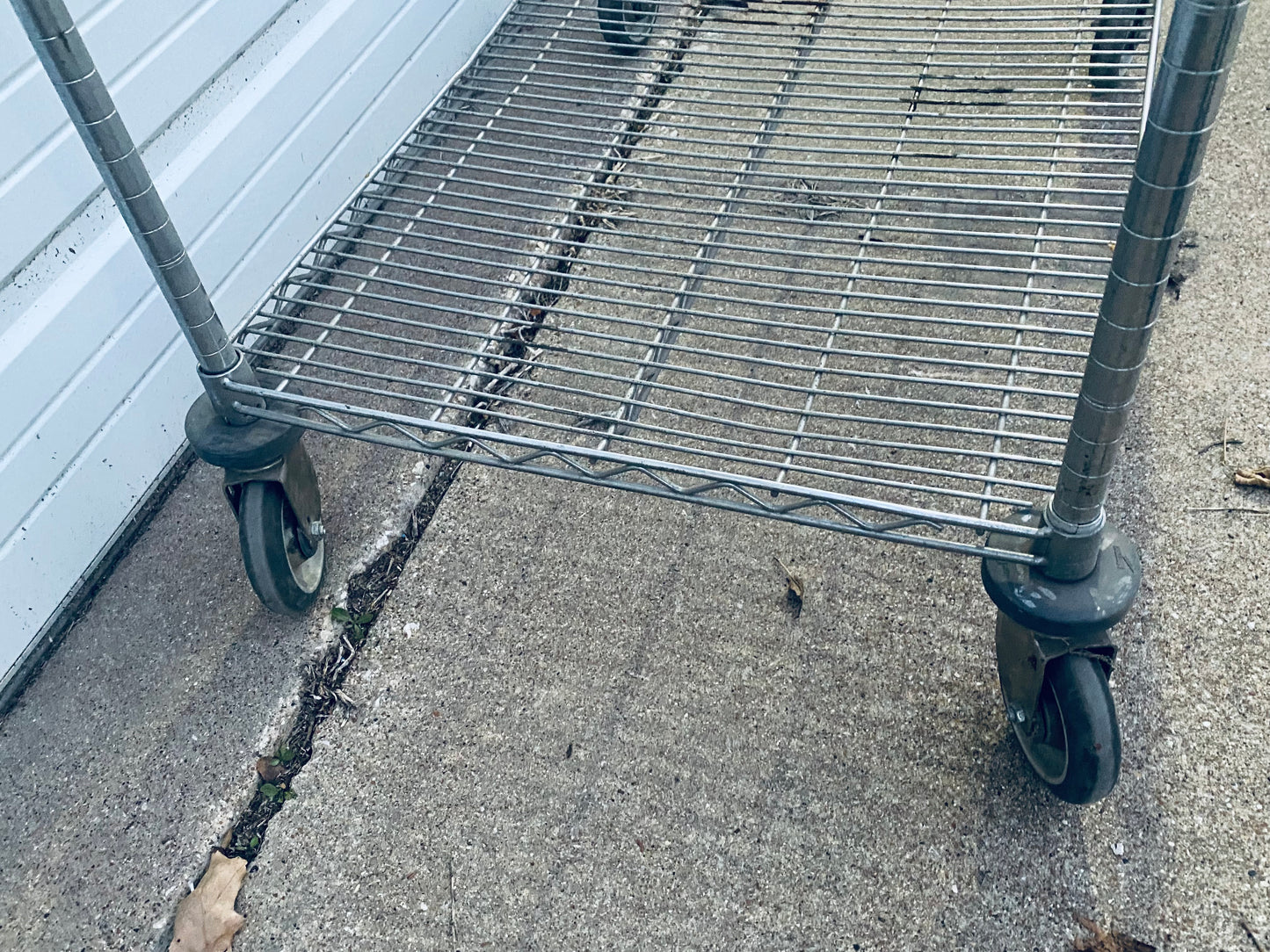 #136 - Stainless Steel Push Cart 2 Tier Adjustable With Casters & Approx. Dimensions: 40” x 41” x 24” - (IN CONDITION AS SHOWN) - (READ)