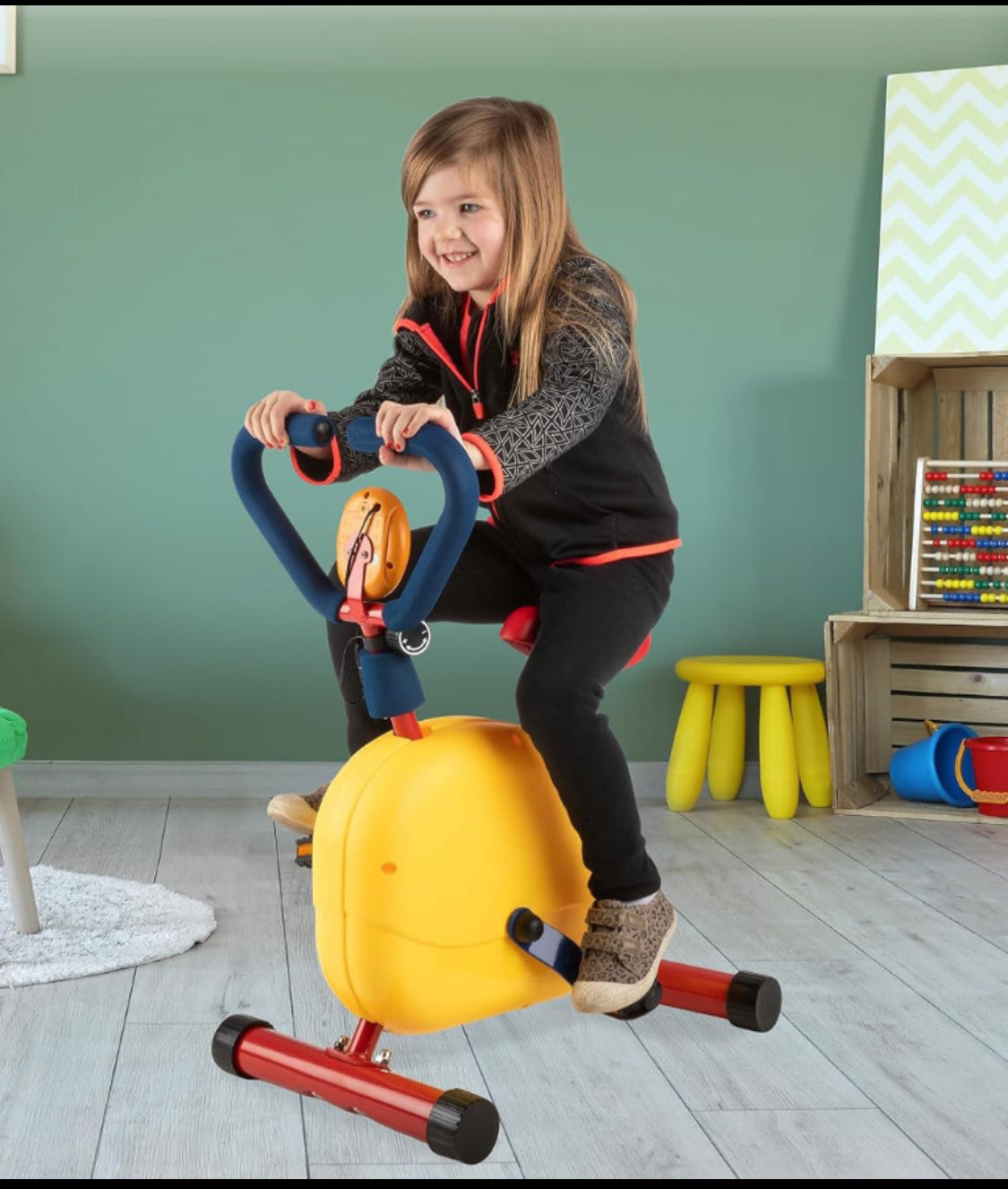Hey Play Kids Indoor Stationary Cycle Riding Exercise Bike Toy