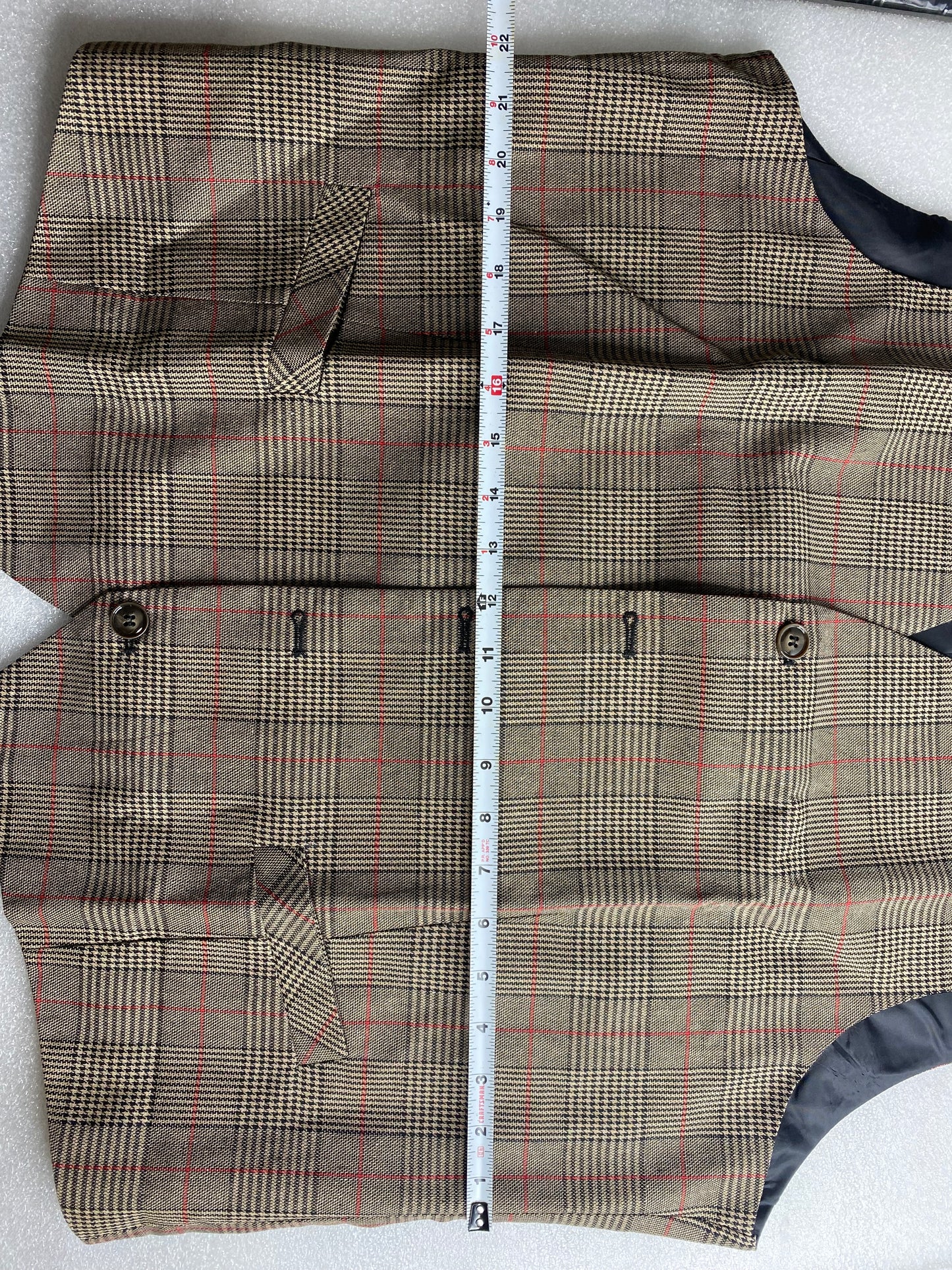 New Cloudstyle Men's Vintage Suit Vest Plaid Tweed Casual Waistcoat Marron 2XL