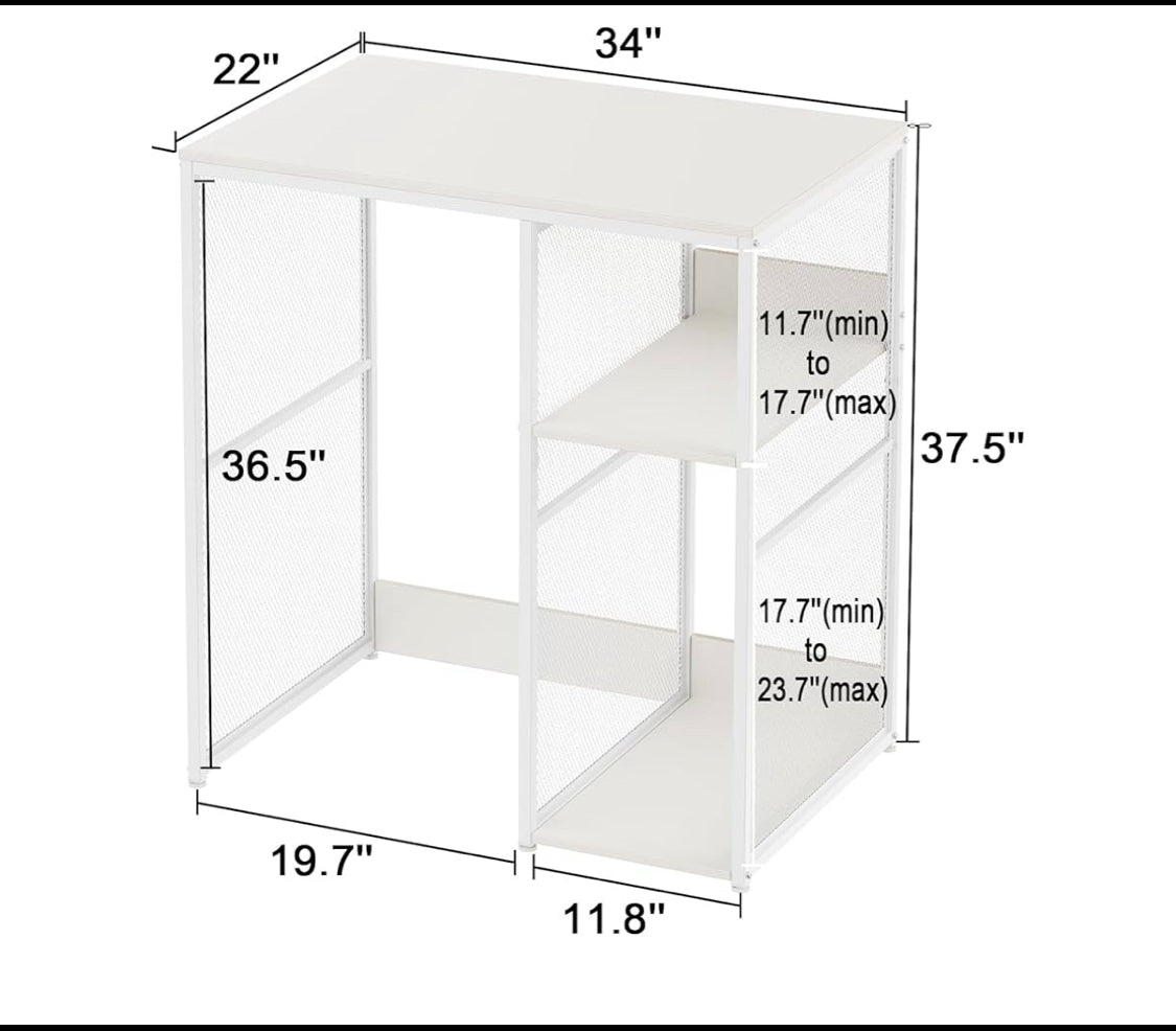 New Other KirKical 3-Tier Coffee Bar Cabinet With Mini Fridge Space, White