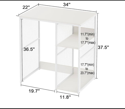 New Other KirKical 3-Tier Coffee Bar Cabinet With Mini Fridge Space, White