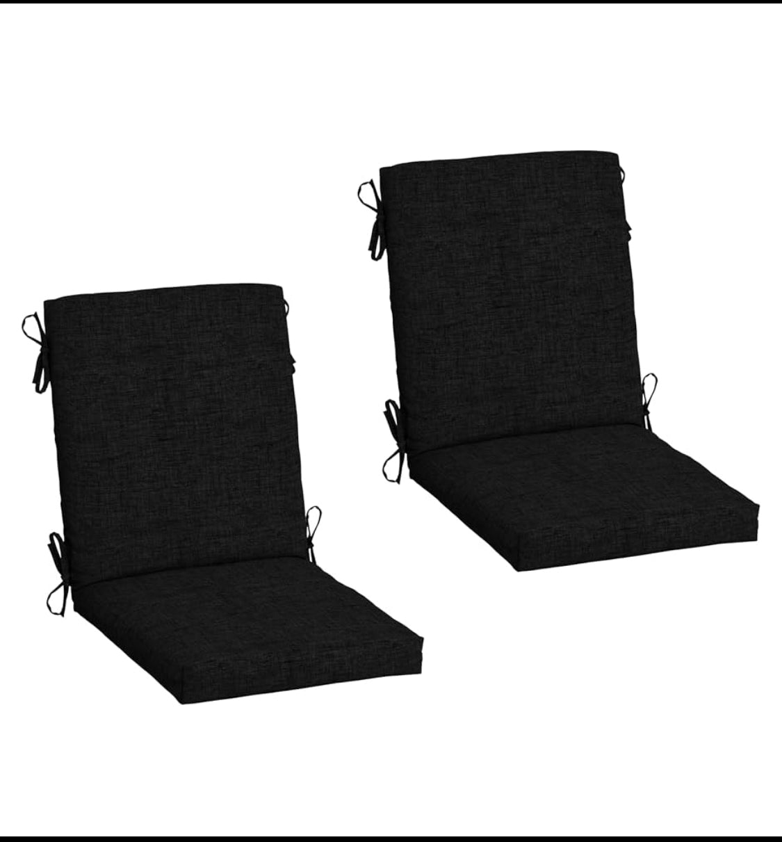 Set Of 2 - New Other Arden 20” x 44” Patio Dining Outdoor Chair Cushions, Black
