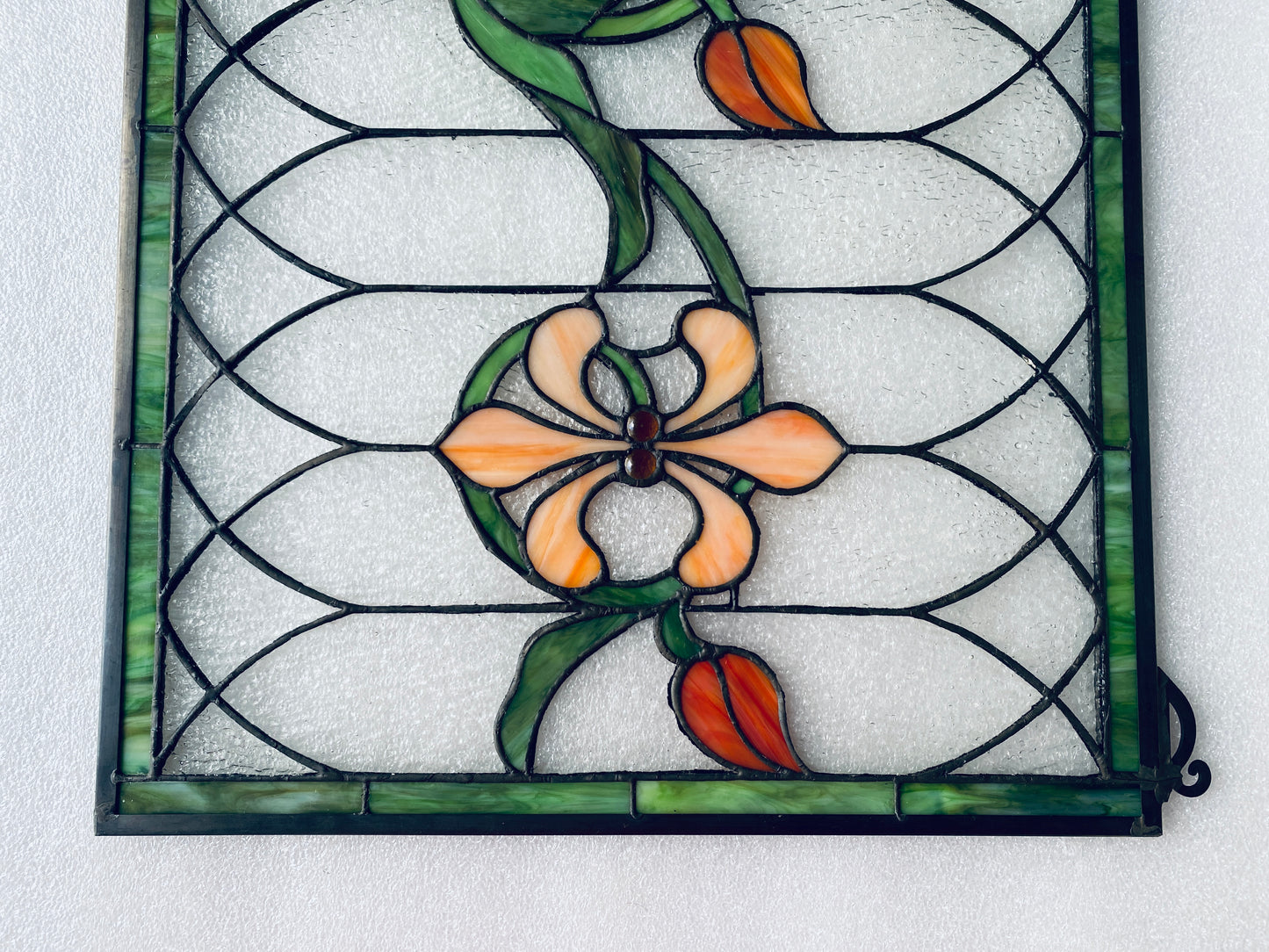 new Open Box-VEVOR 32”x17” Horizontal Hanging Transom Stained Glass Window Panel