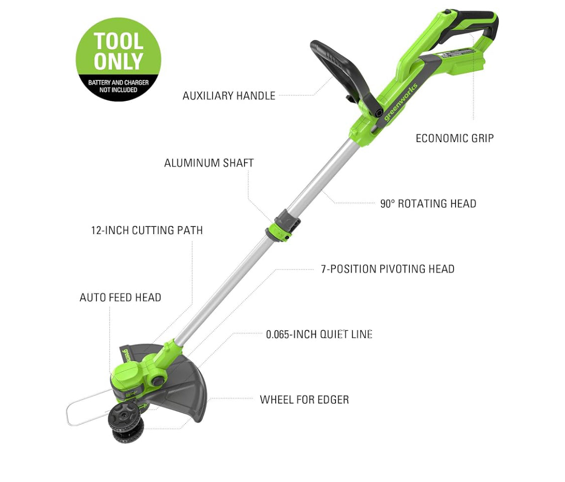 New Other Greenworks 24V 12-Inch Gen 2 Cordless String Trimmer/Edger, Tool Only