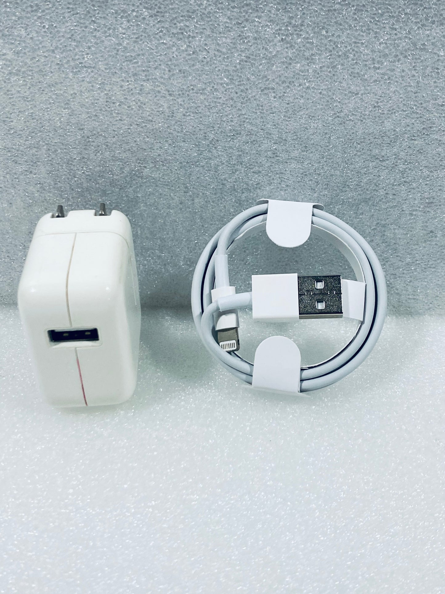 #88 - Original/OEM Apple 10W USB AC Power Adapter/Charger Brick, A1357 & Lightning Cable - (IN CONDITION AS SHOWN) - (READ)