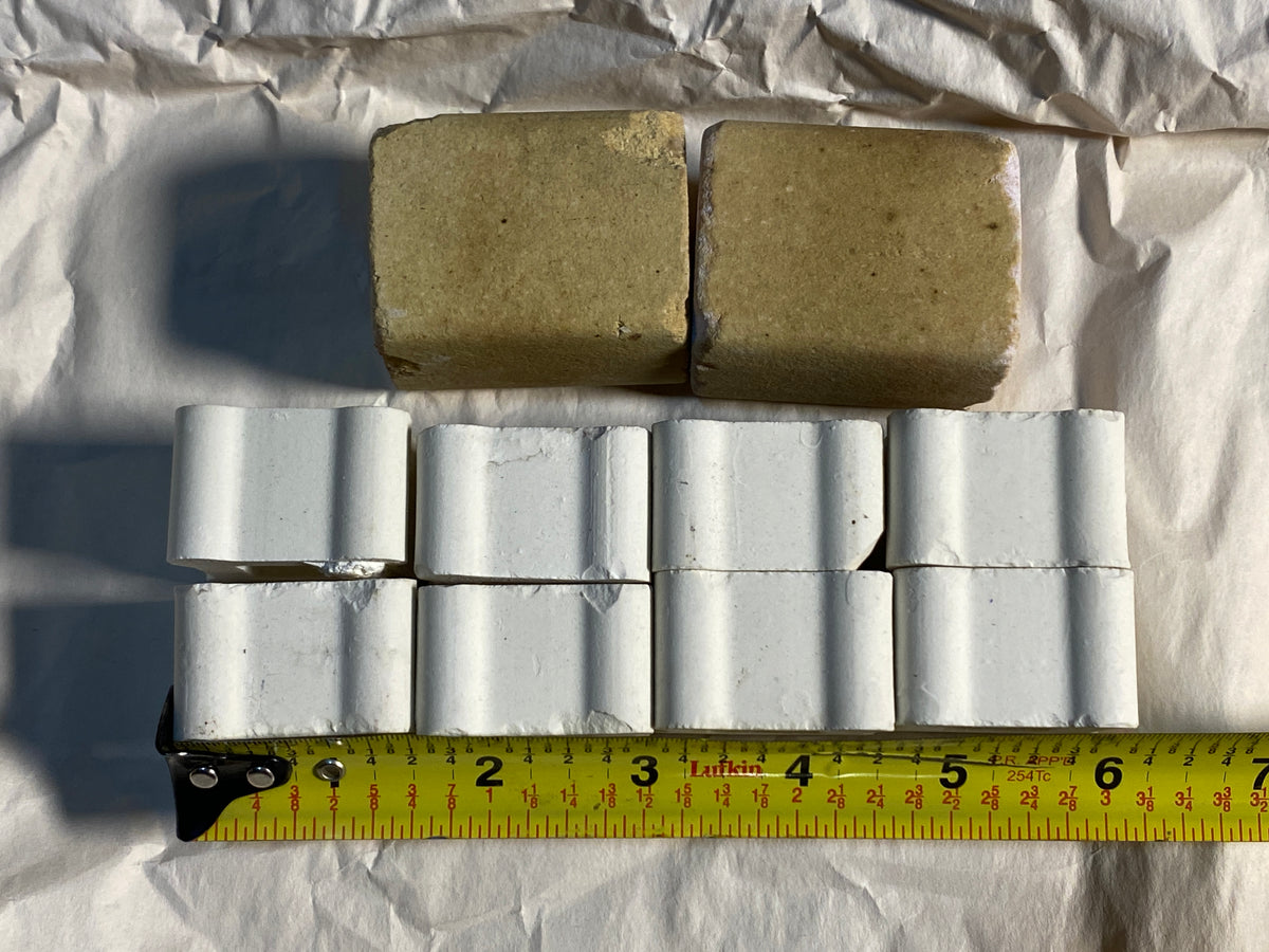 Lot Of 10-Kiln (8) Approx. 1" Tall x 1 1/2" Wide Squared End Posts & (2) 2" Tall
