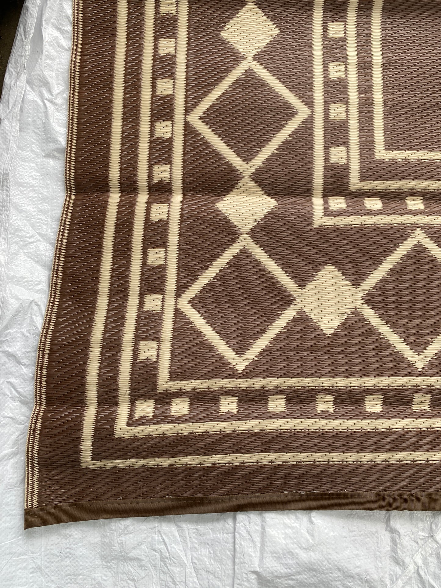 New Other Garvee 9’ x 18’ Outdoor Foldable Reversible Plastic Straw Rug, Brown