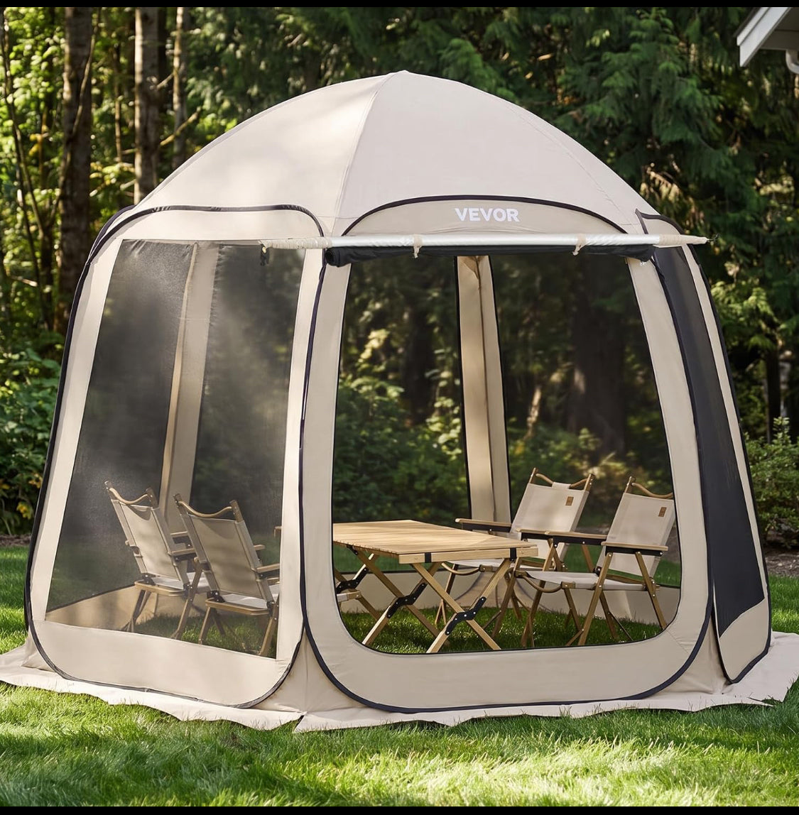 Like New VEVOR 10’ x 9.2’ Pop Up Screen House Tent With Awning For 4–8 People