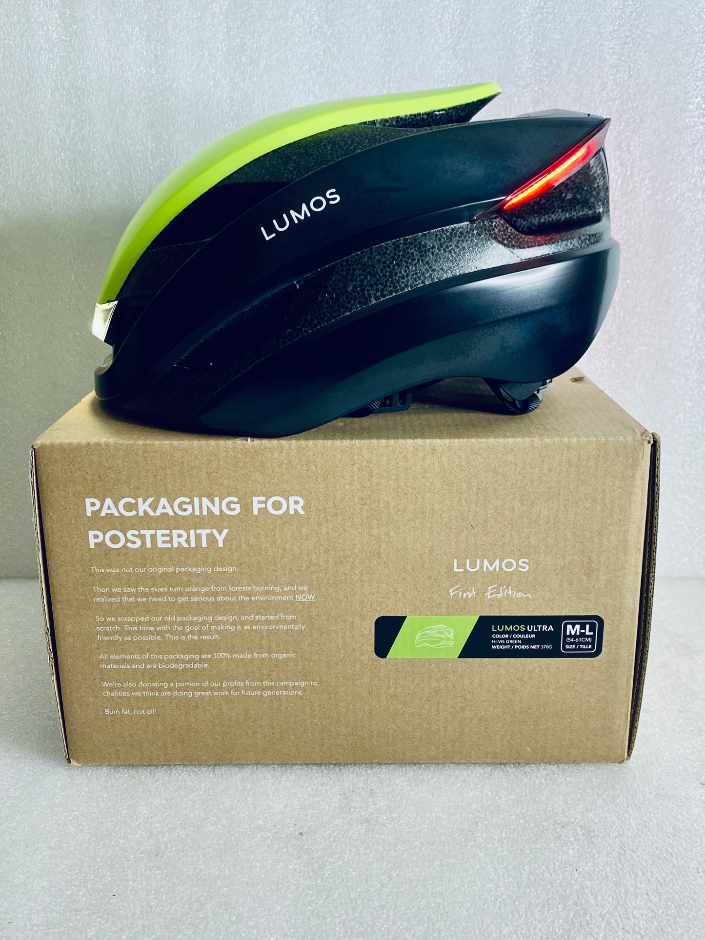 New Other Lumos Ultra Size M/L Bluetooth Hi-VIS Green Smart Helmet With Remote
