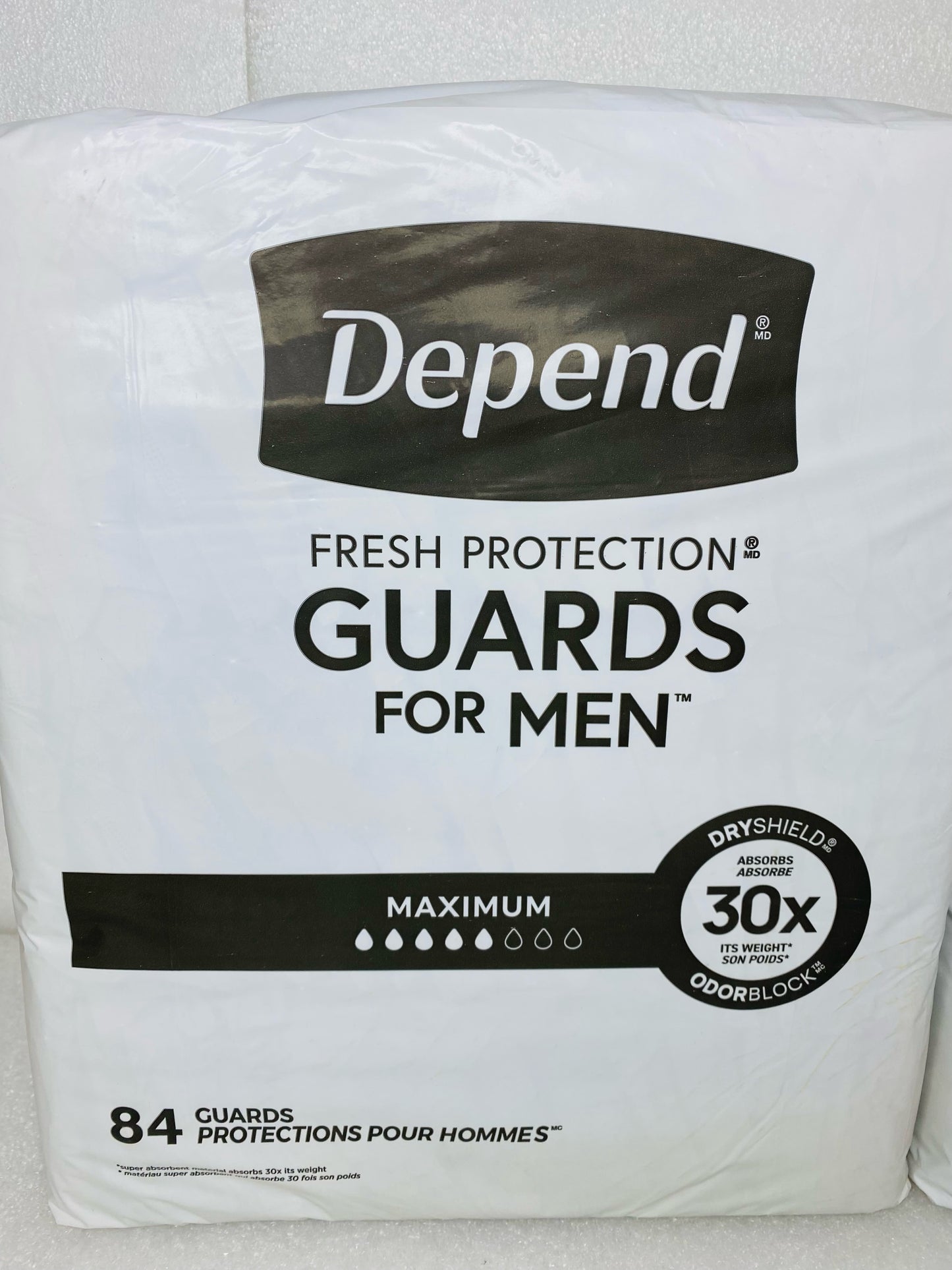 New Men Depend Guards Maximum Absorbency 168 Count Incontinence Pads