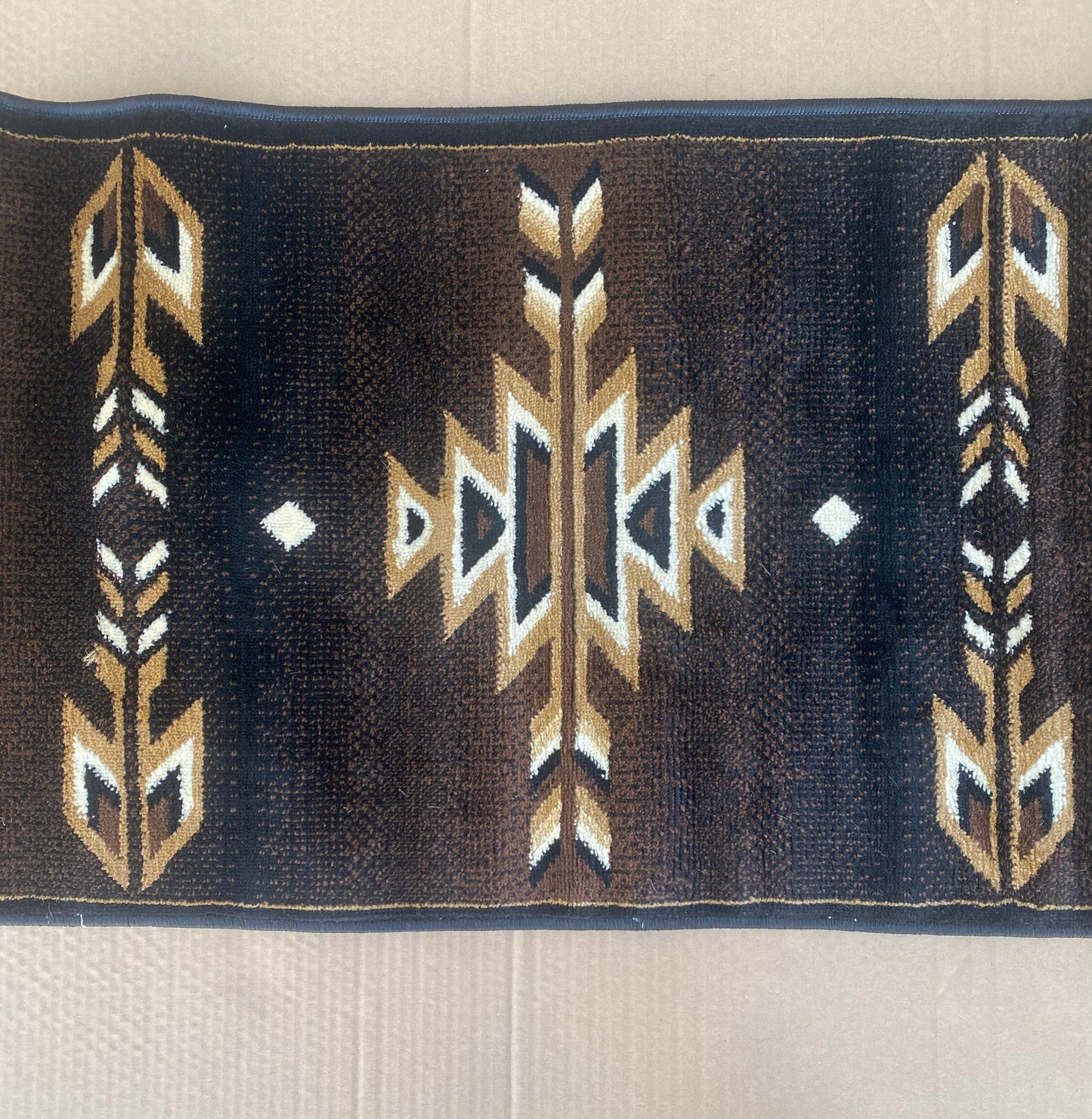 #154 - Masada Rugs Brown Southwest Area Rug, Approx. 39 3/4” x 23 1/2” - (IN CONDITION AS SHOWN)