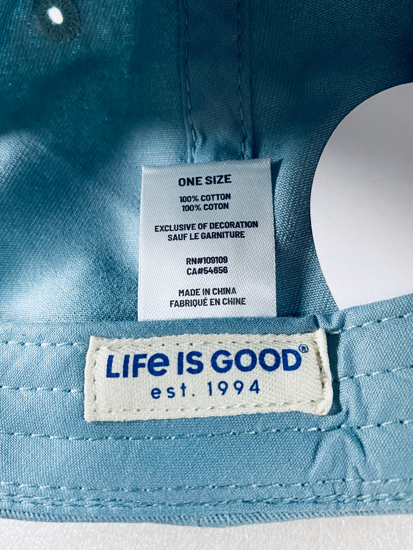 New Life Is Good Adult Unisex Vintage Smokey Blue Oval Chill Cap, Size OS