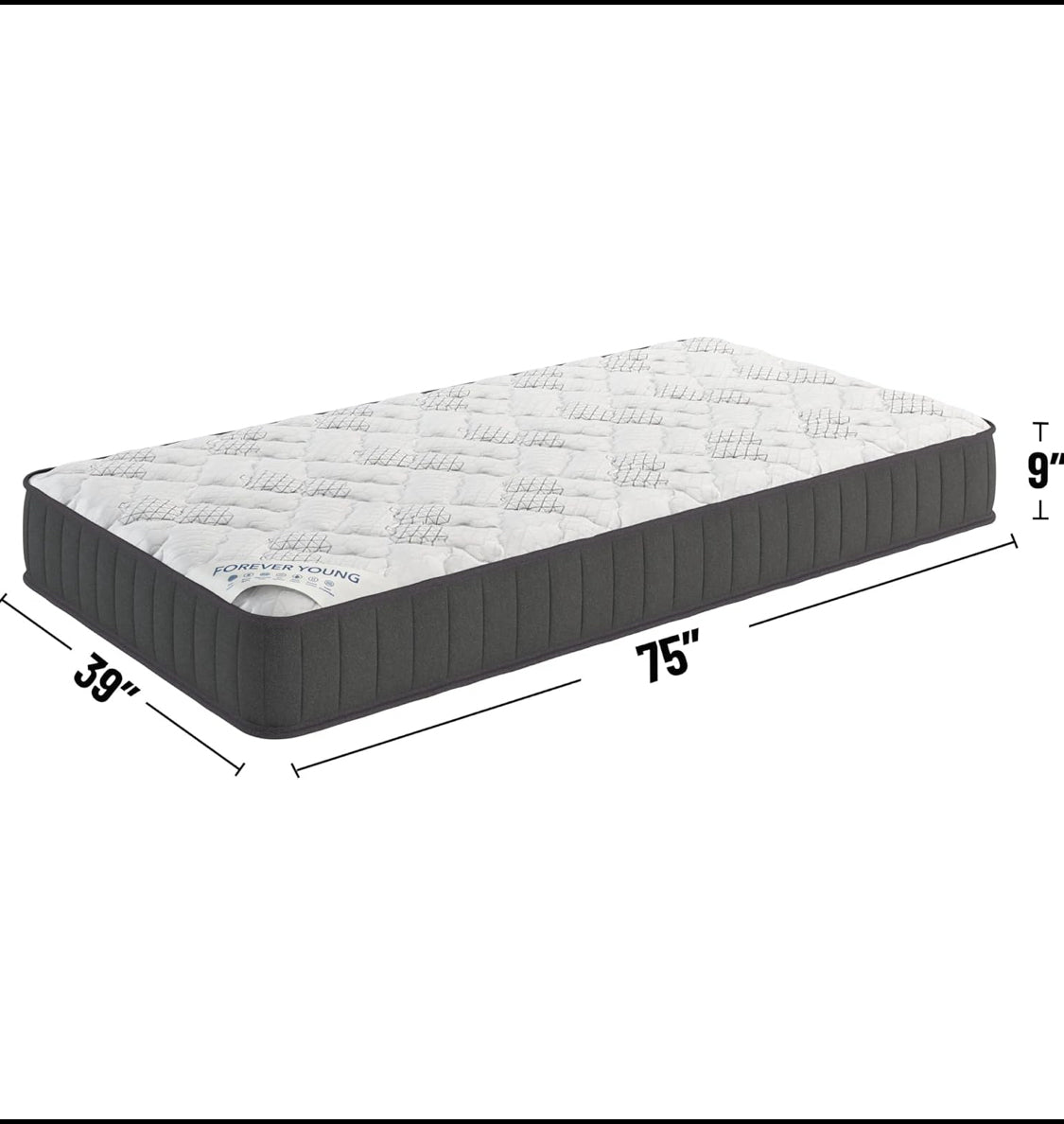 New Ottomanson 9" Firm Hybrid Twin Mattress, Breathable & Pressure Relief