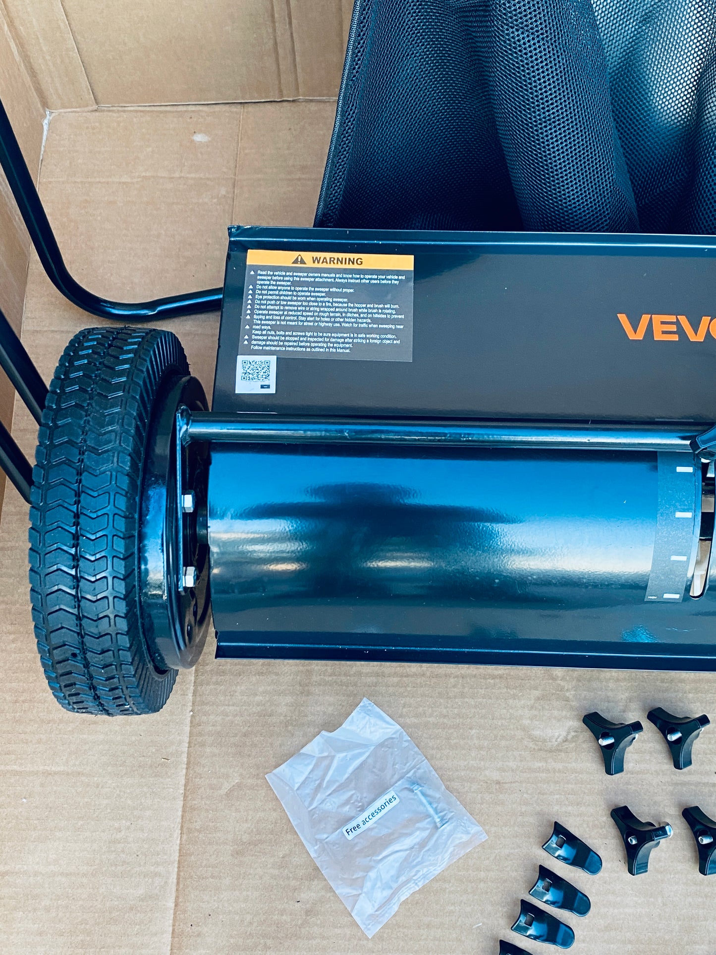 New Other Vevor Push Lawn Sweeper 26” Leaf & Grass Collector, Rubber Wheels