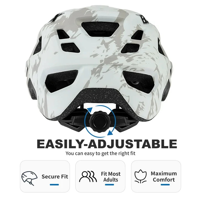 New Bat Fox Size M (55-58cm) Adjustable Lightweight Bicycle Helmet, White/Camo