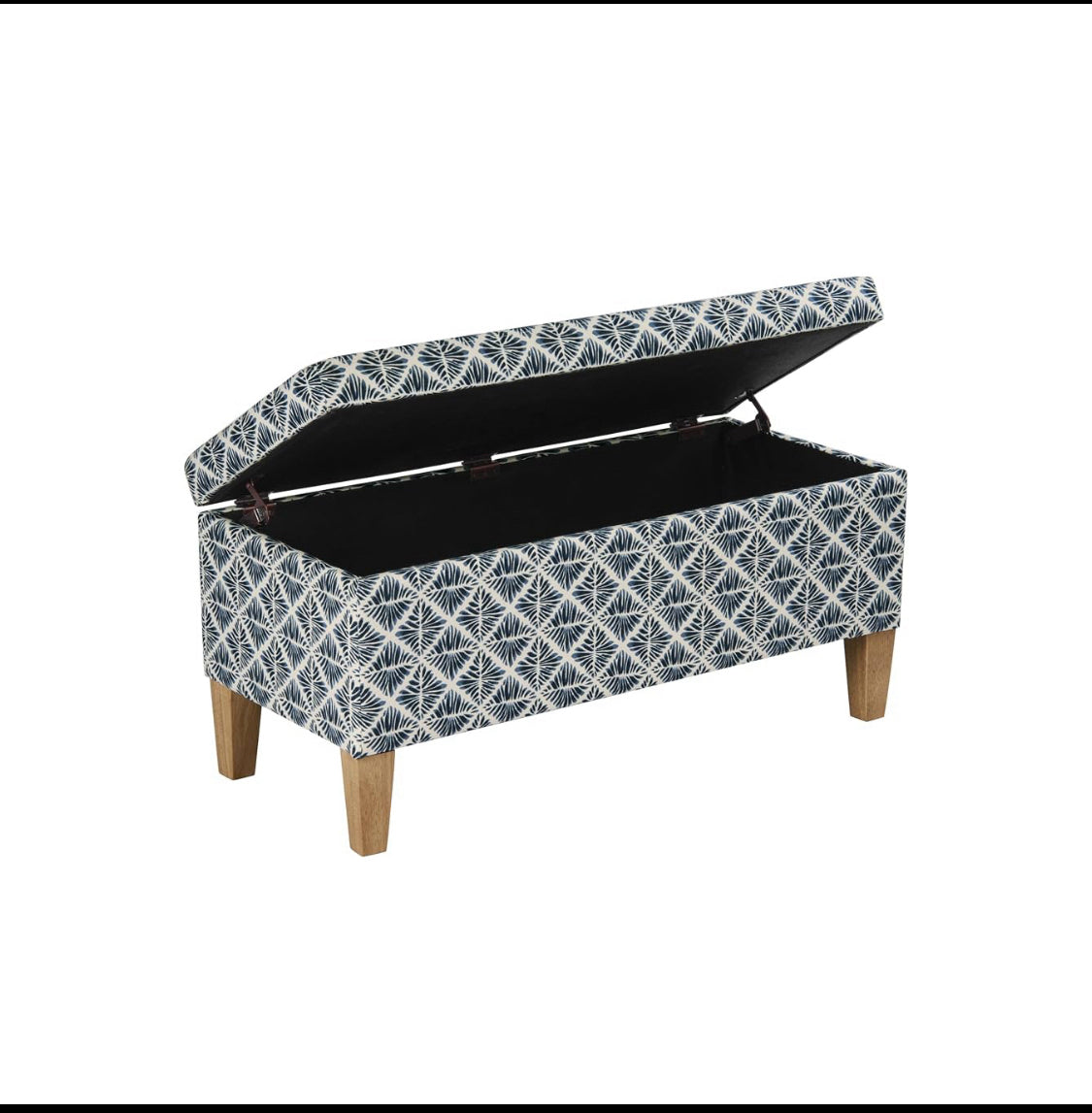 New Other HomePop 36" Decorative Storage Bench, Blue Geometric Pattern
