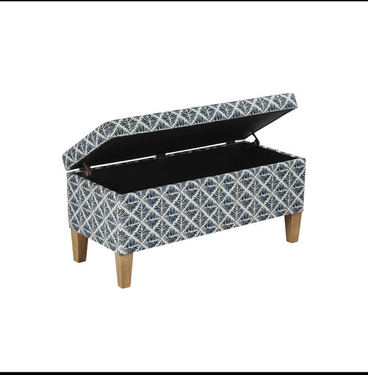 New Other HomePop 36" Decorative Storage Bench, Blue Geometric Pattern