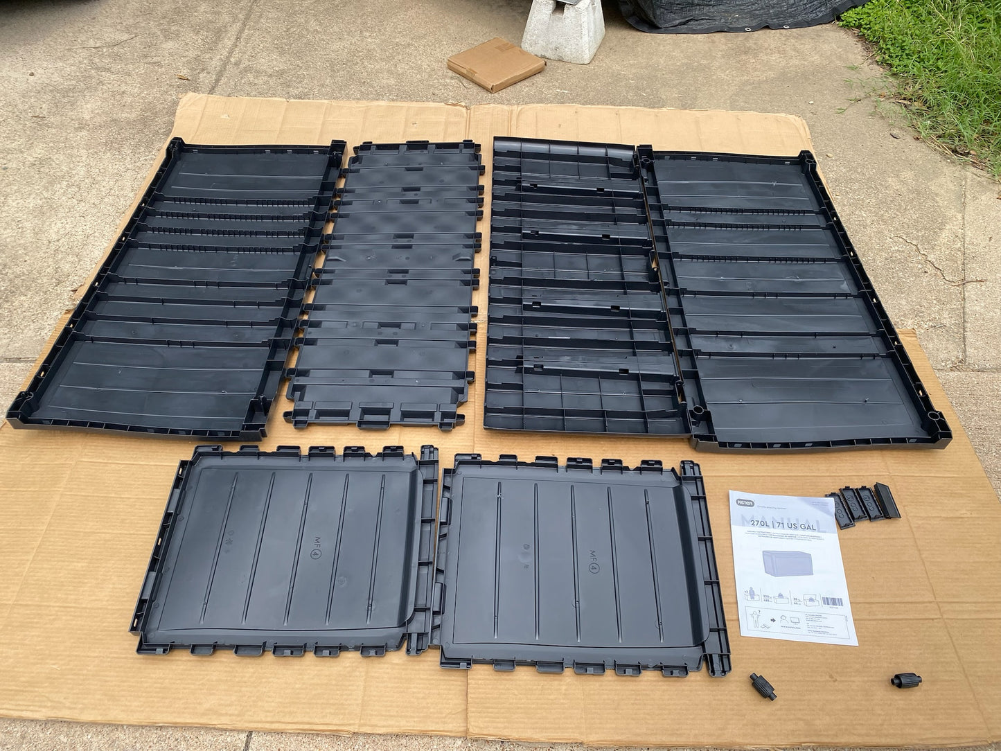 New Keter Marvel Plus 71 Gallon Resin Deck Box For Patio Storage, Dark Grey