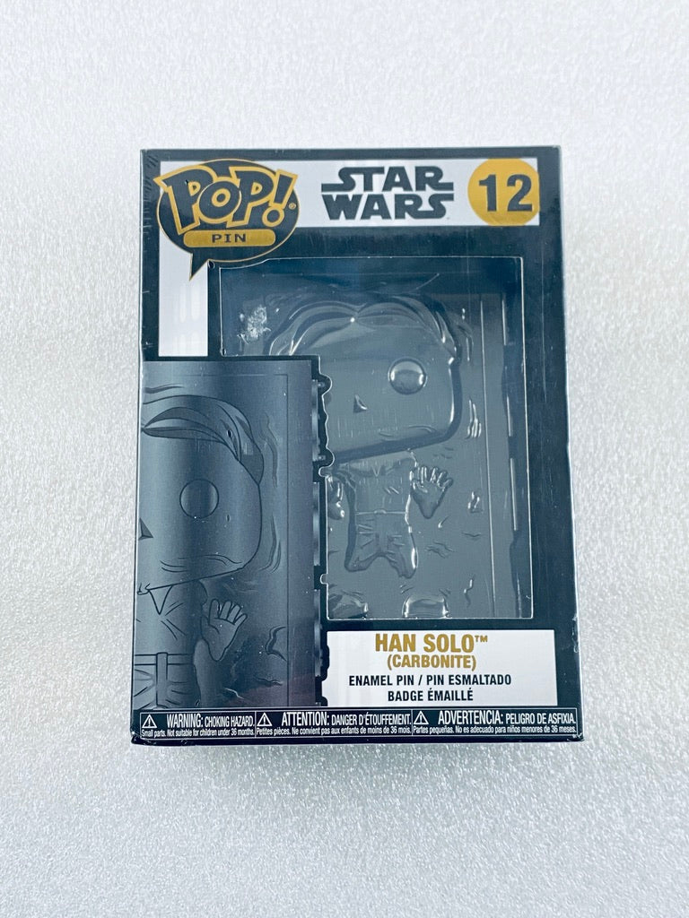New Star Wars Funko POP! Enamel Pin #12 Han Solo Carbonite With Stand