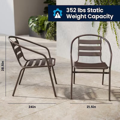 Set Of 4-New Other Flash Furniture Lila Bronze Metal Restaurant Stackable Chairs