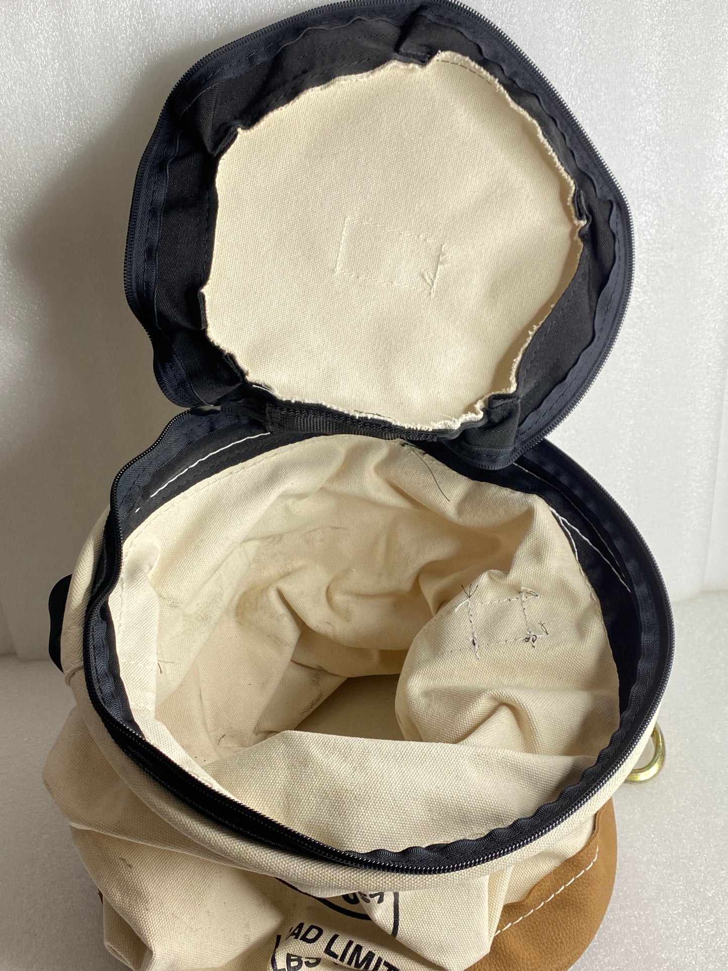 Klein Tools 17" H/14” W 150lb. Canvas Bucket With Zip-Close Top & Leather Bottom