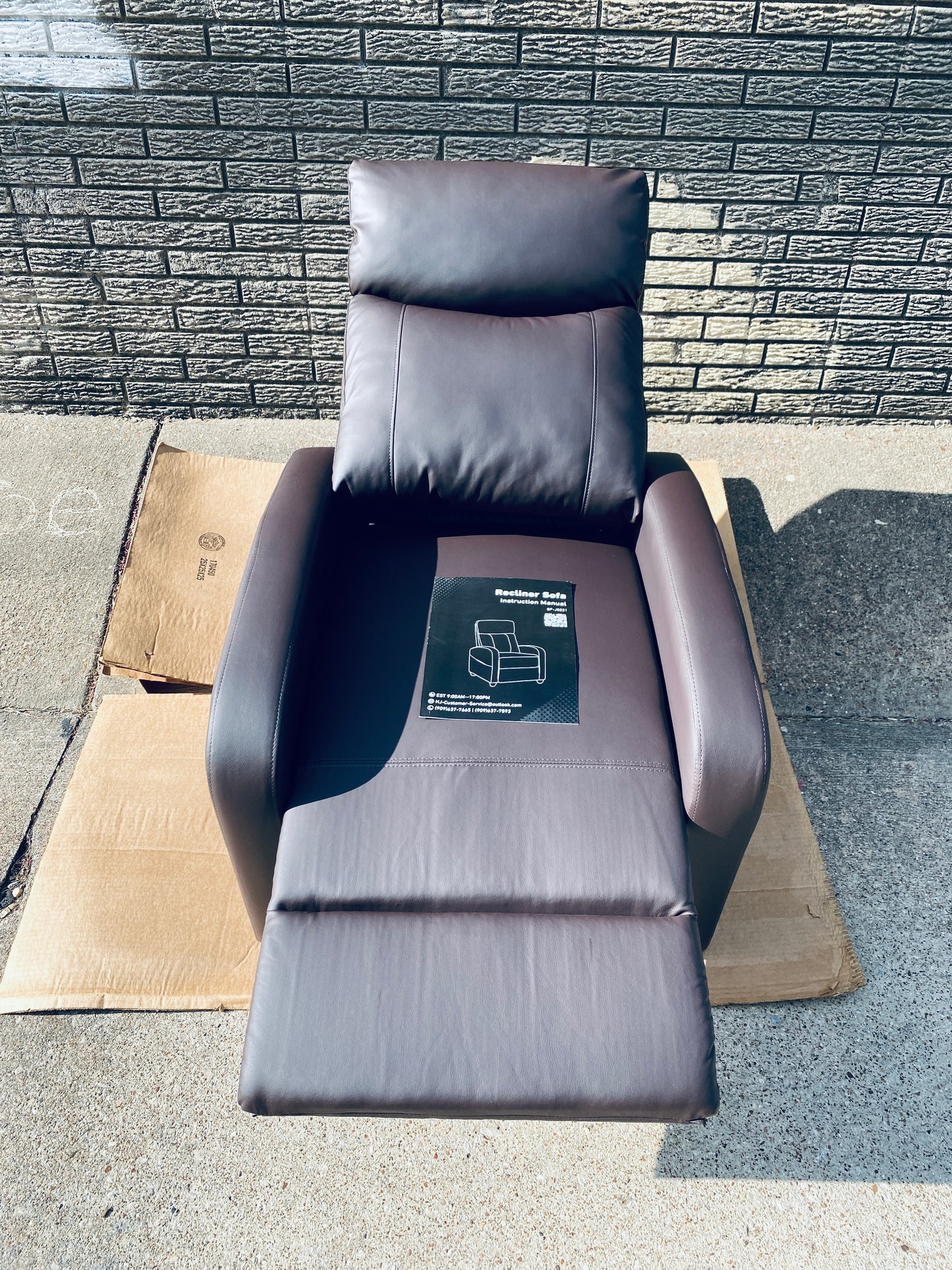 New Other SweetCrispy Home Theater Reclining Chair With Lumbar Support, Brown