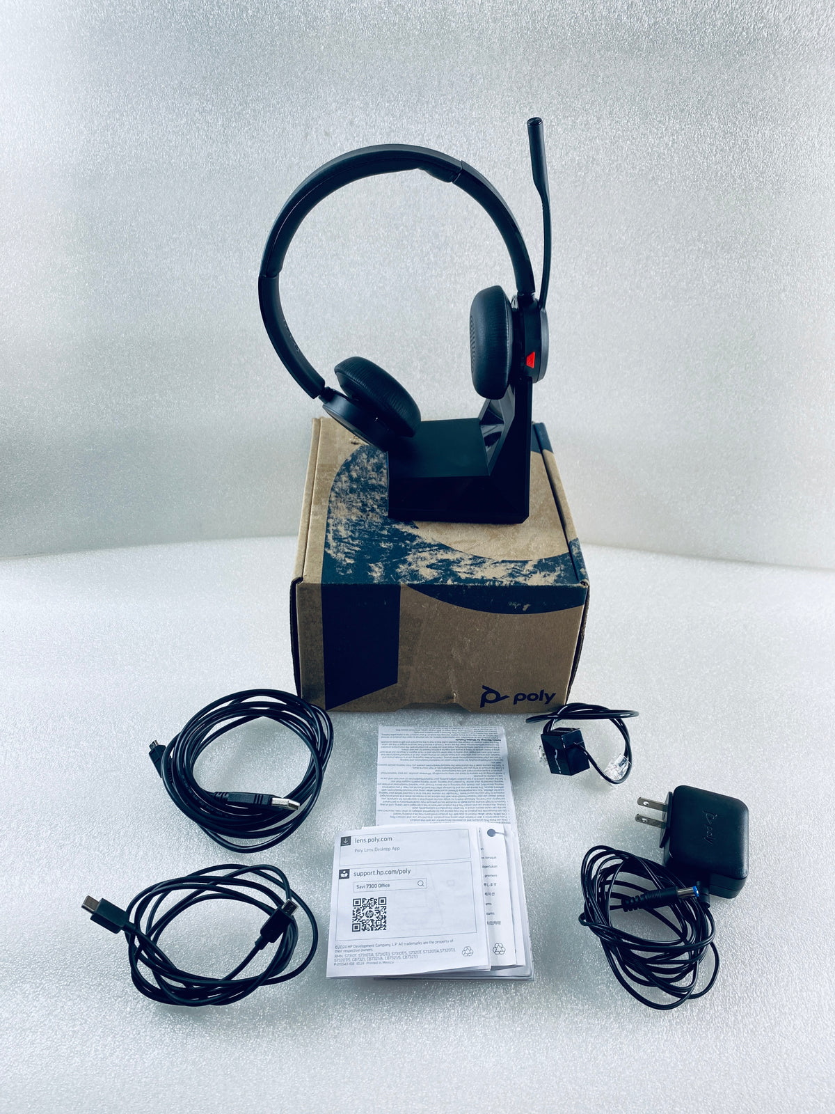 HP Poly Savi 7300 Office  Series Wireless Dect Headset, Black