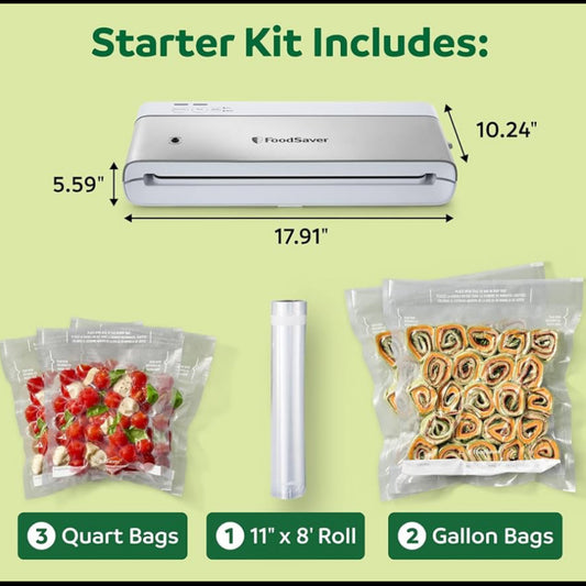 New Other FoodSaver Compact Vacuum Sealer Machine With Airtight Bags & Roll