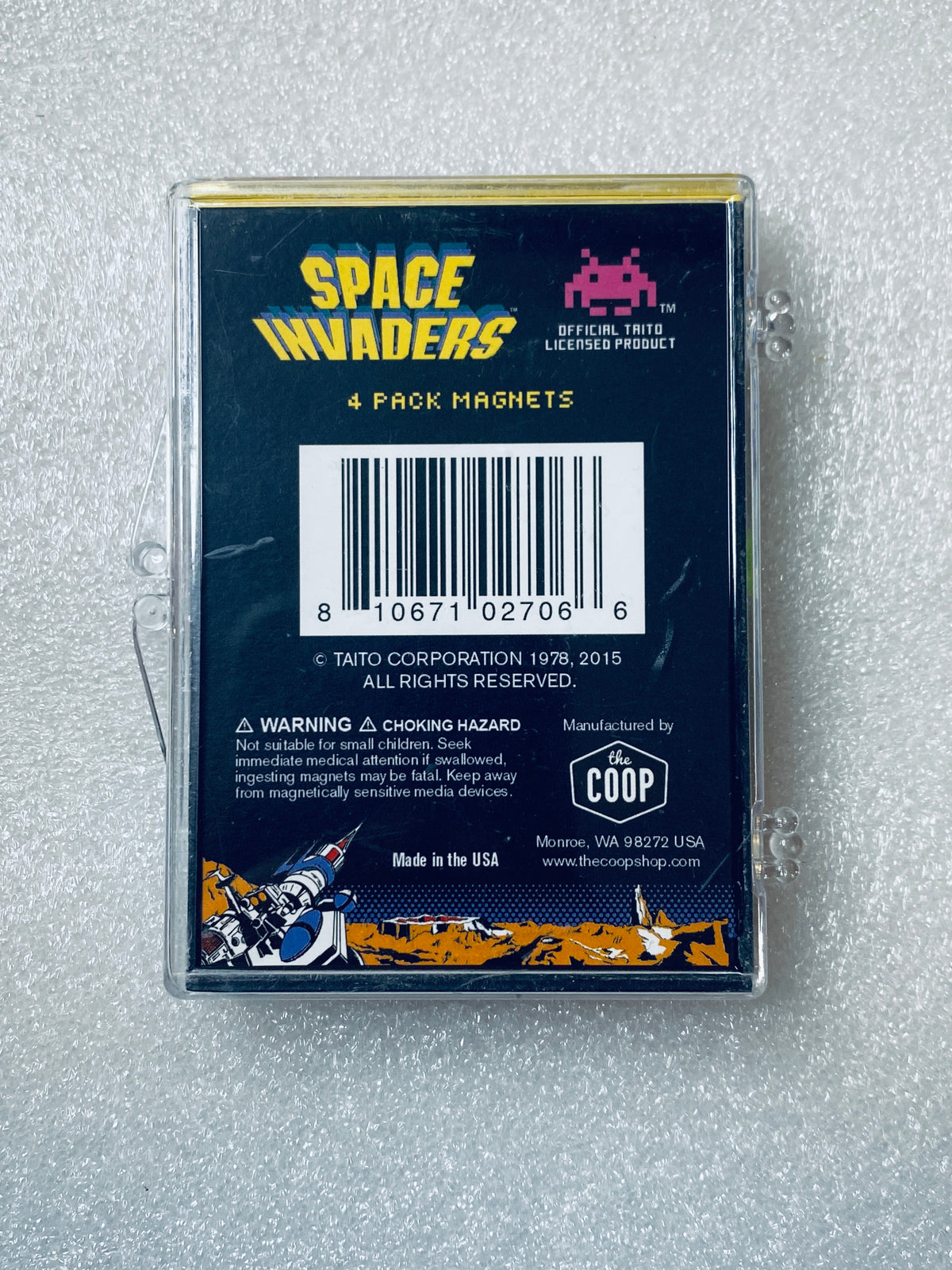 Lot Of 2 - New Other The Coop Space Invaders 1.5" Magnets, (8 Magnets Total)