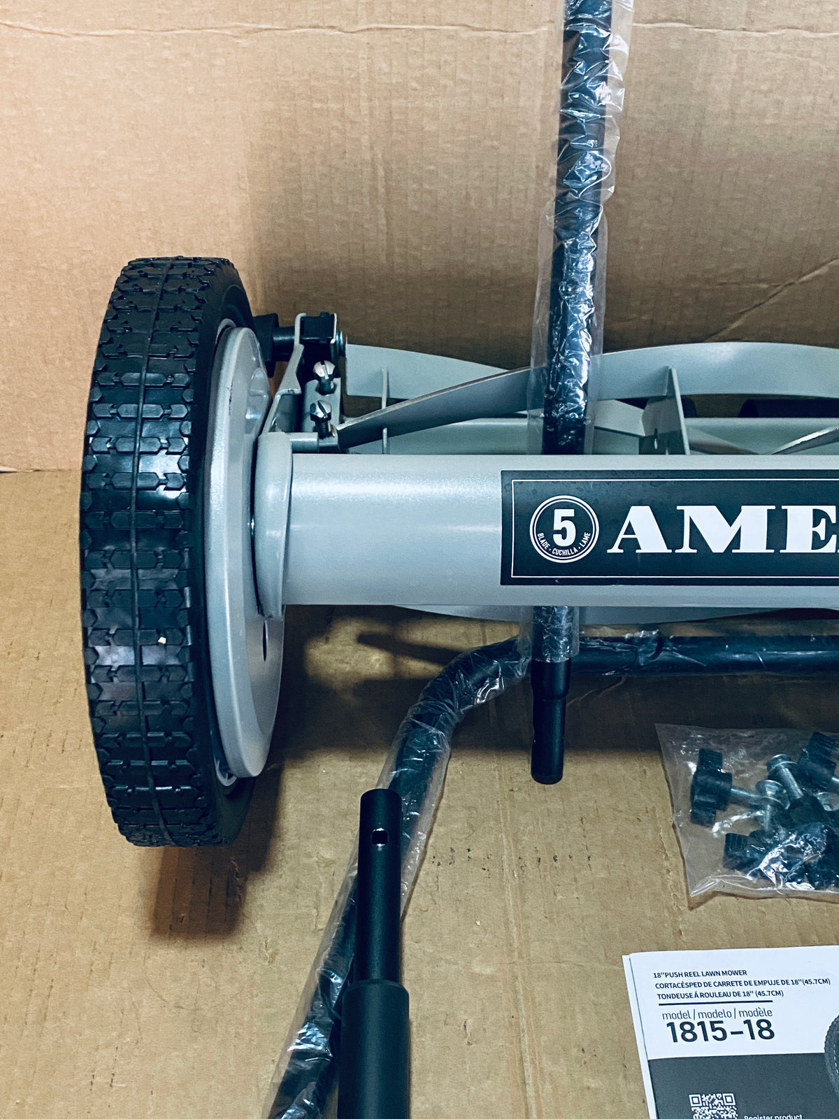 New Other American Lawn Mower 18 Inch 5 Blade Push Reel Lawn Mower, Grey