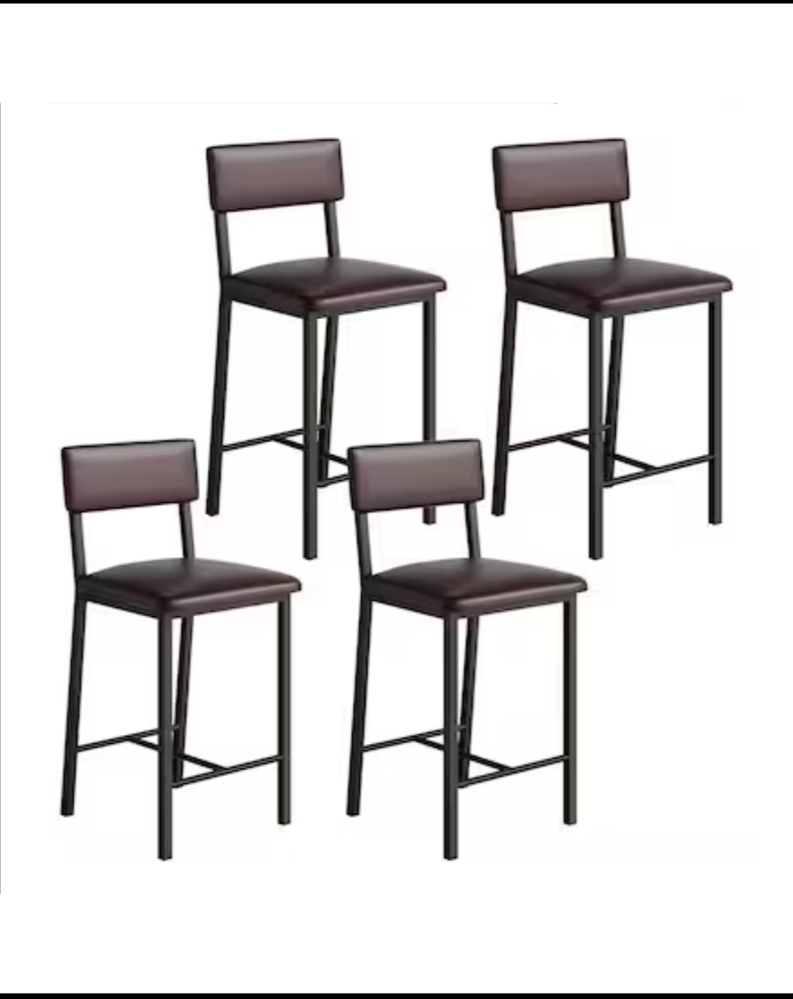 Set Of 4 - New Other Garvee  25” Counter Height PU Leather Bar Stools Barstools