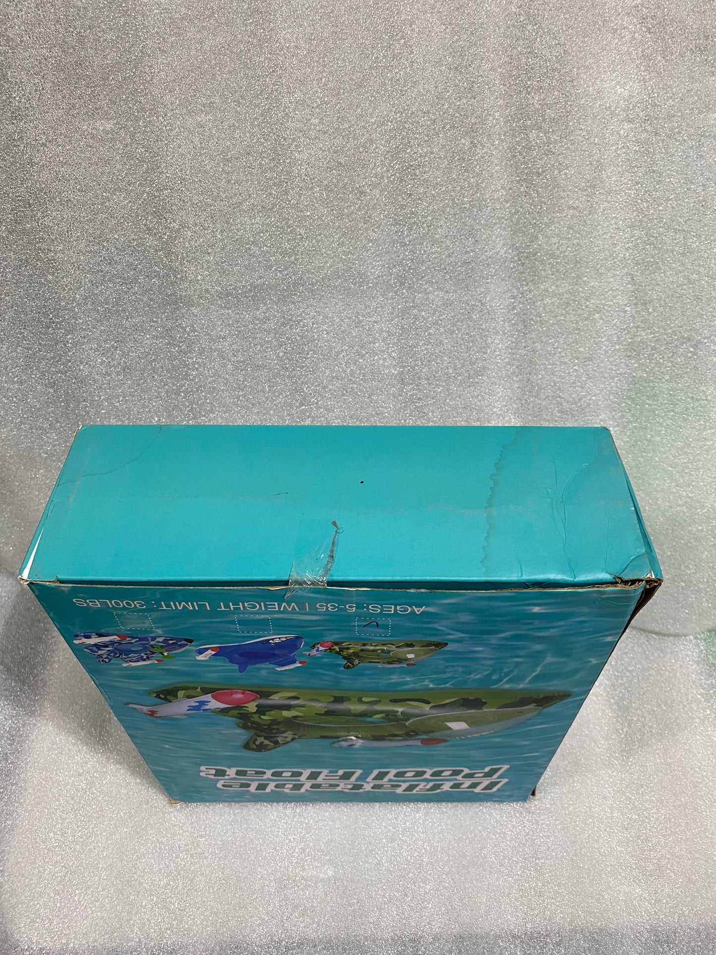 #70 - new Inflatable Pool Float, Weight Limit 300lbs Camo Ship W/Missles- (READ) - (IN CONDITION AS SHOWN)