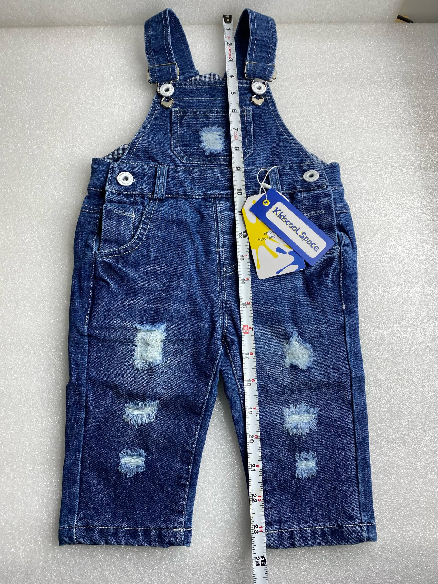 New Kidscool Space Size 12-18 M Baby Overall Small Bib Pocket Denim Workwear