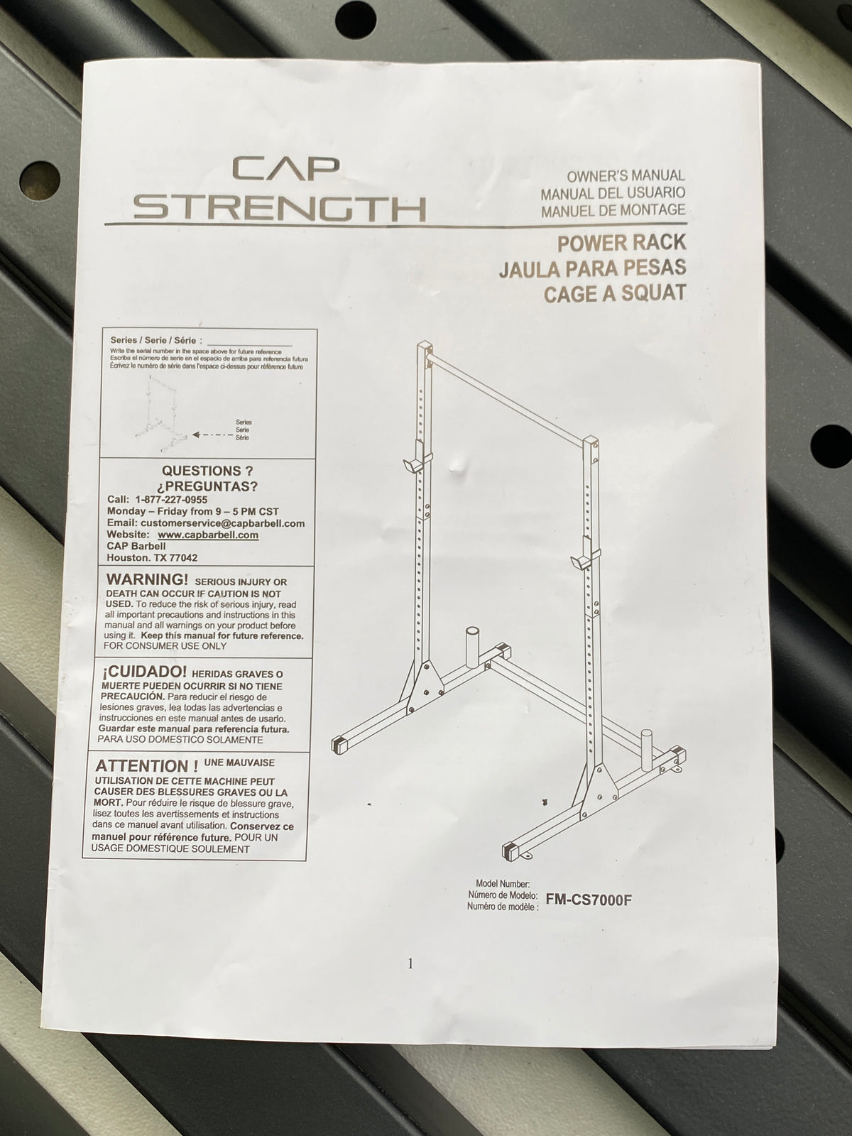 CAP Barbell Multi-Functional Power & Squat Rack With Bar Holder, Black/Red