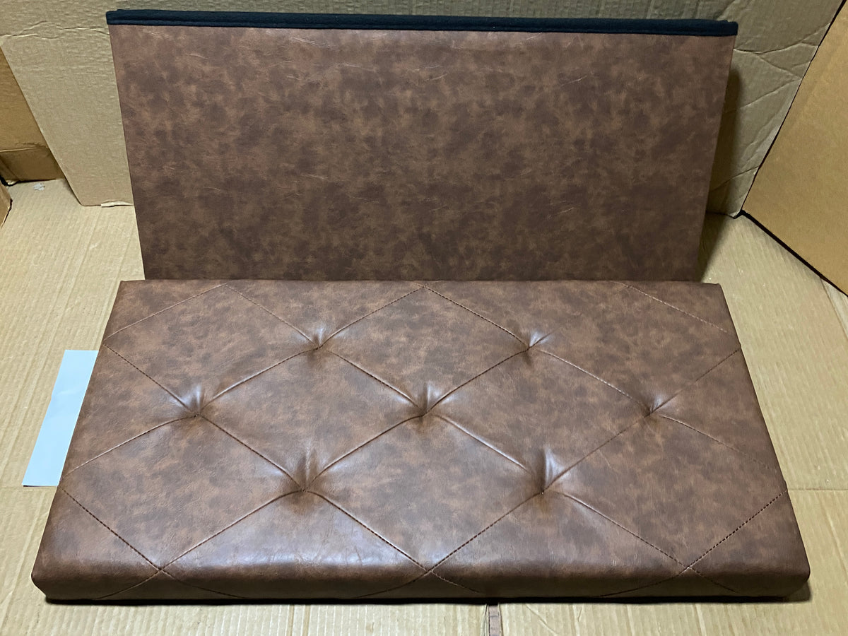New Open Box SONGMICS 43.3" Folding Storage Ottoman Bench, Coffee Brown