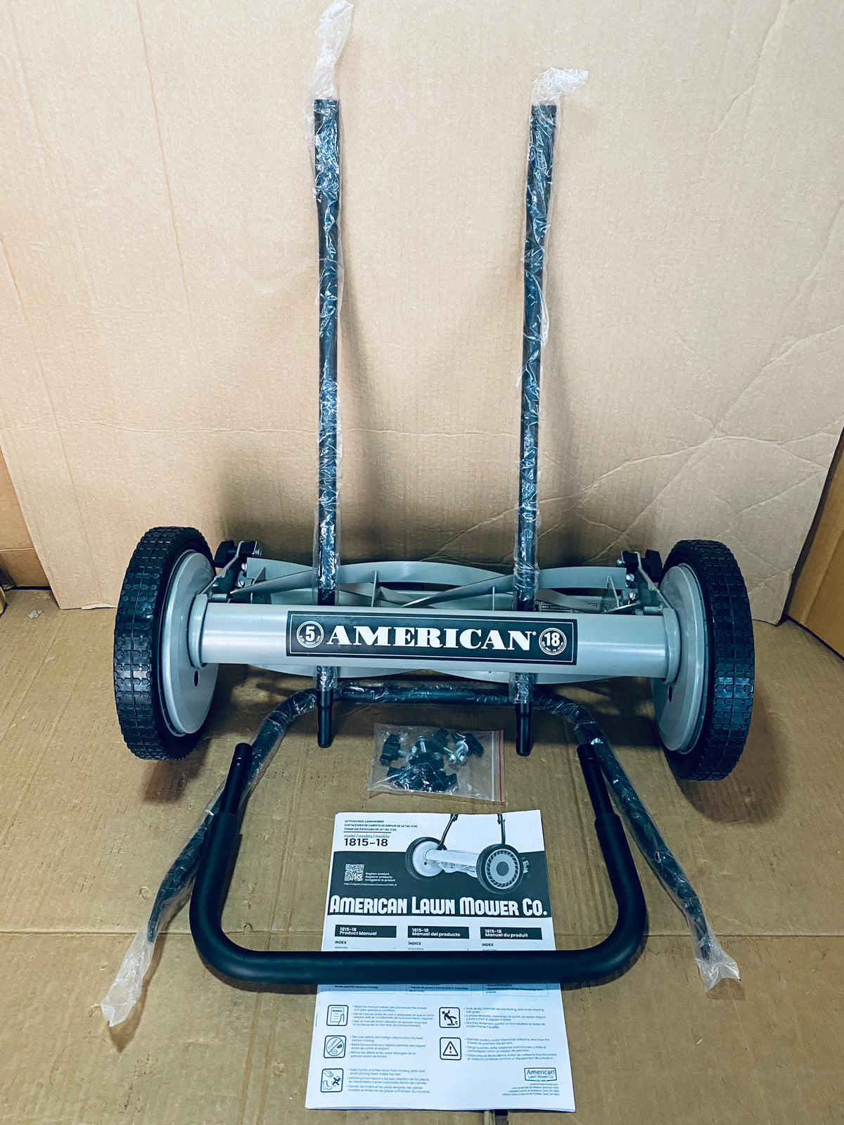 New Other American Lawn Mower 18 Inch 5 Blade Push Reel Lawn Mower, Grey