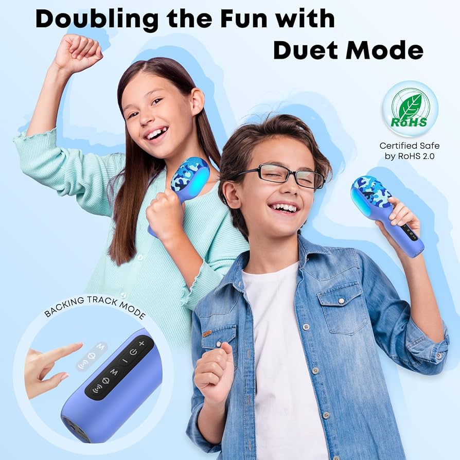 New StageSound Portable Bluetooth Karaoke Mic Speaker W/ Dynamic RGB Lights