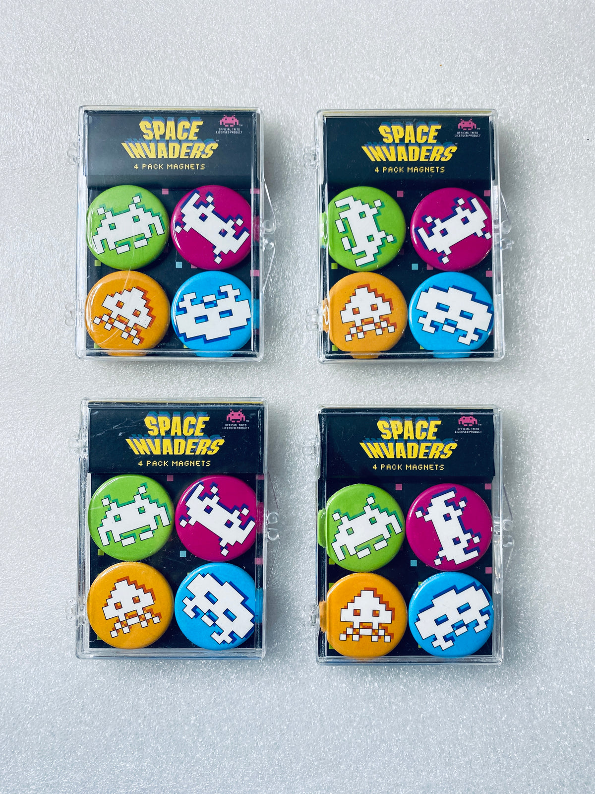 Lot Of 4 - New Other The Coop Space Invaders 1.5" Magnets, (16 Magnets Total)