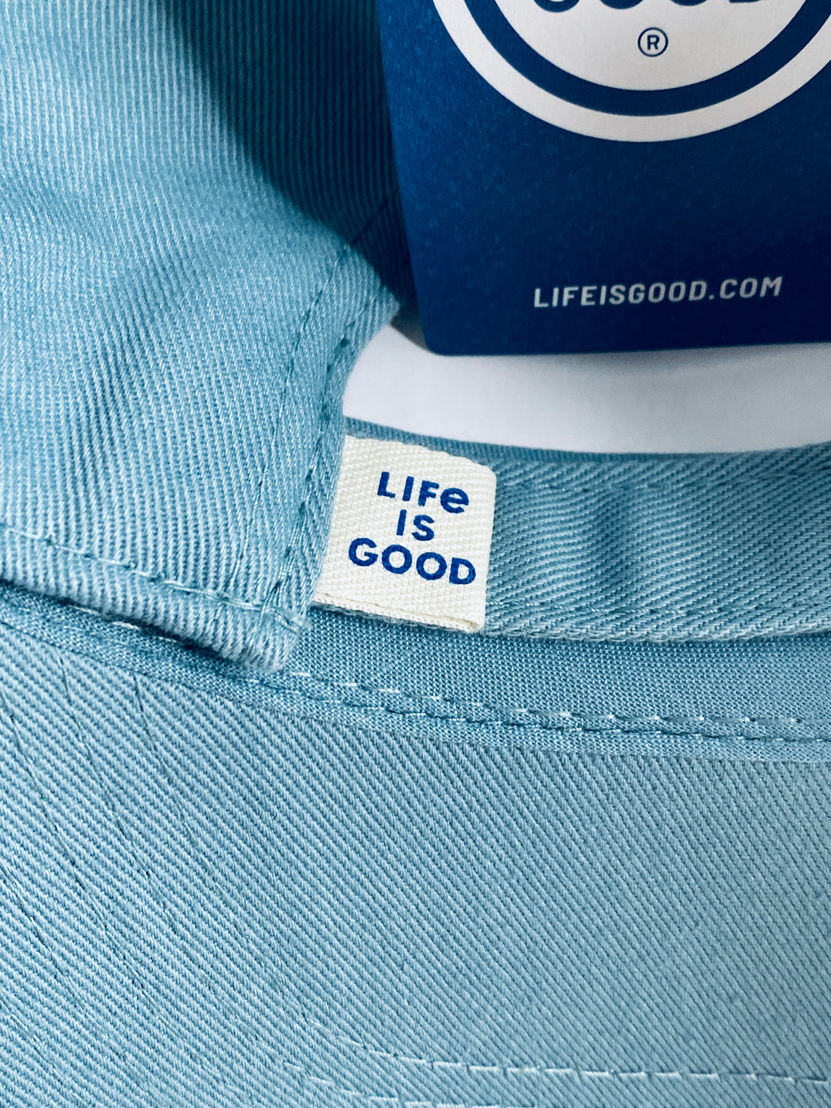 New Life Is Good Adult Unisex Size OS Vintage Smokey Blue Oval Chill Cap