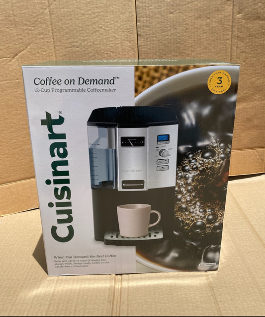 New Coffee On Demand 12 Cup Programmable Coffee Maker, Black/Silver