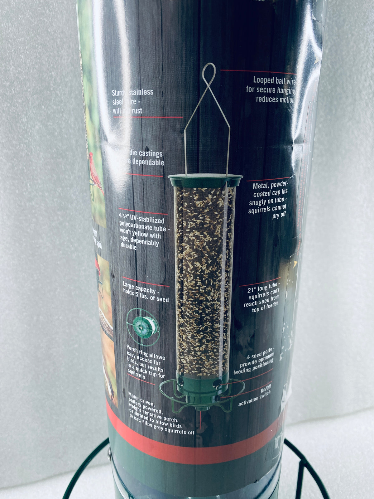 Droll Yankees Squirrel Proof Rechargeable 5lb Bird Feeder For Outdoors - (READ)