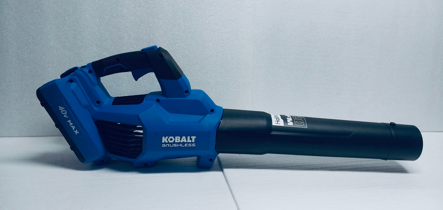 #100 - Kobalt 40V Max Brushless Air Blower 520 CFM 120 MPH, KLB 1040B-03, No Battery, Blue - (READ) - (IN CONDITION AS SHOWN)$$$$$$
