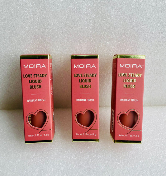 Lot Of 3 - New Moira Love Steady Liquid Blush Radiant Finish 04, 0.17 oz. Each