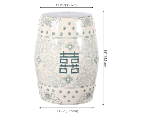New Other JONATHAN Y 18" Chinoiserie Ceramic Drum Indoor/Outdoor Garden Stool