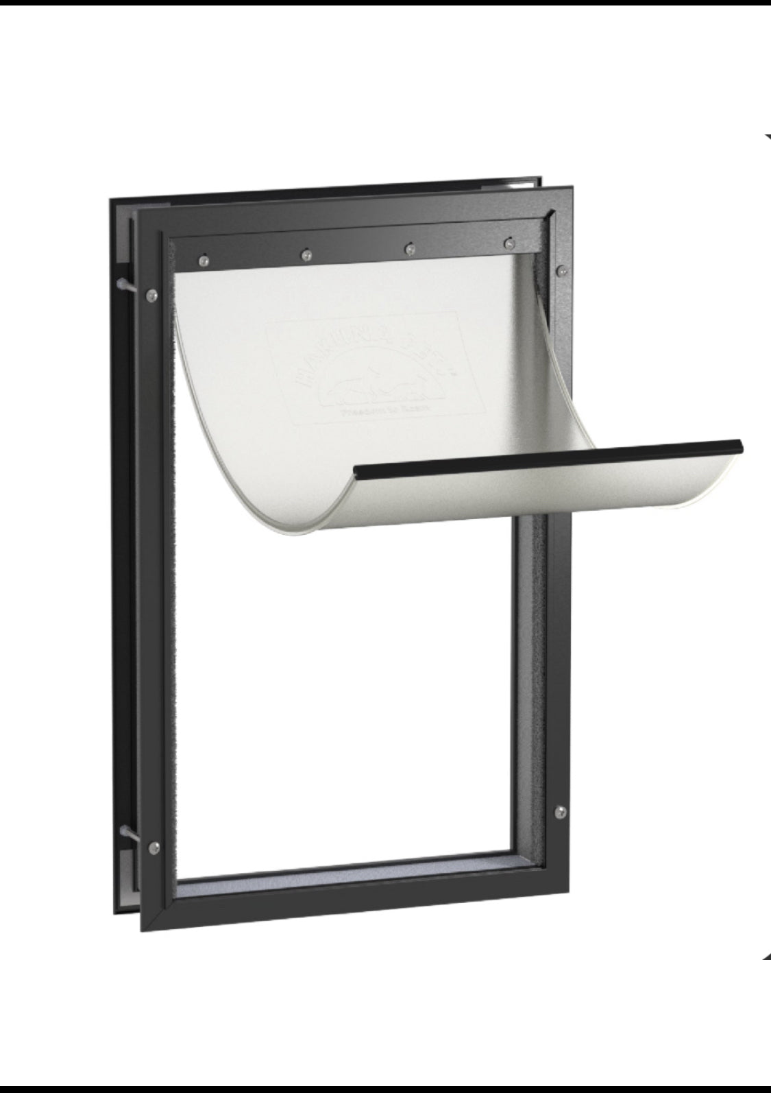 New Open Box Hakuna Pets Deluxe Aluminum Pet Door, Black