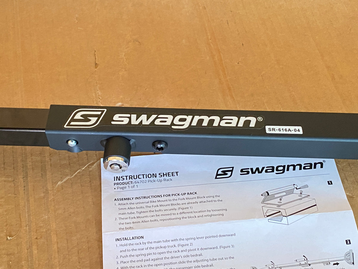 New Open Box Swagman Pick Up Truck Bed Bike Rack For 9mm Quick Release Bikes