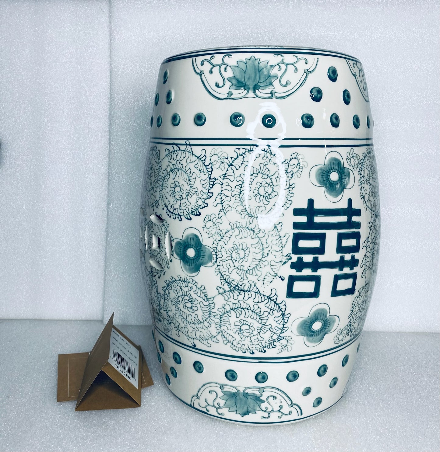 New Other JONATHAN Y 18" Chinoiserie Ceramic Drum Indoor/Outdoor Garden Stool